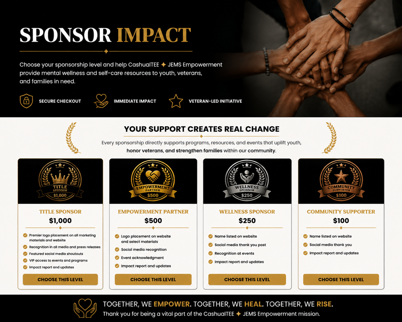 Sponsor Impact | CashualTEE ✦ JEMS Empowerment