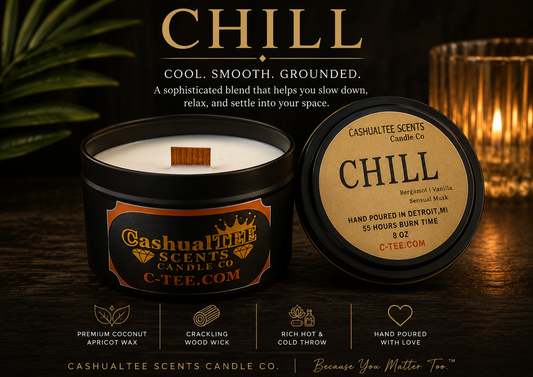 Bougie à mèche en bois CHILL 8 oz
