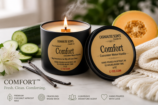 Vela con mecha de madera COMFORT de 8 oz
