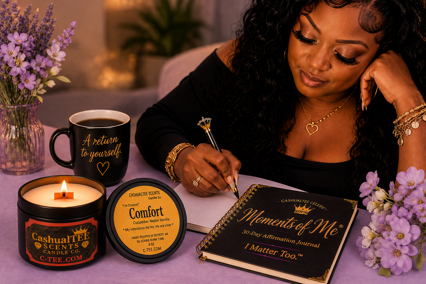 COMFORT™ Cucumber Melon & Linen Wood Wick Candle | Coconut Apricot Wax