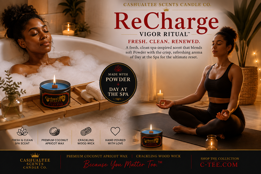 Bougie à mèche en bois ReCharge 8 oz
